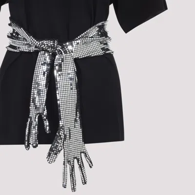 Mm6 Maison Margiela Short-sleeve Black T-shirt With Disco-style Gloves