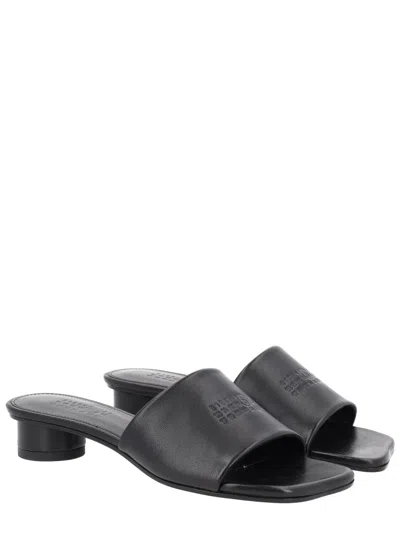 Mm6 Maison Margiela Mm6 By Maison Margiela Numeric Sandal With Engraved Logo Band In Black