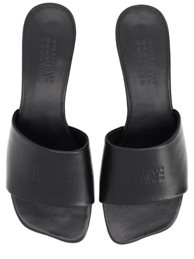 Mm6 Maison Margiela Mm6 By Maison Margiela Numeric Sandal With Engraved Logo Band In Black