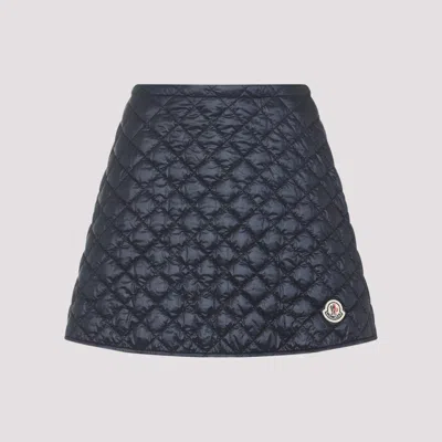 Moncler Quilted Mini Skirt With Wallet Closure In Blue