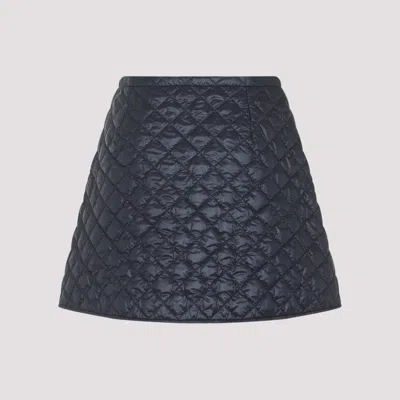 Moncler Quilted Mini Skirt With Wallet Closure In Blue