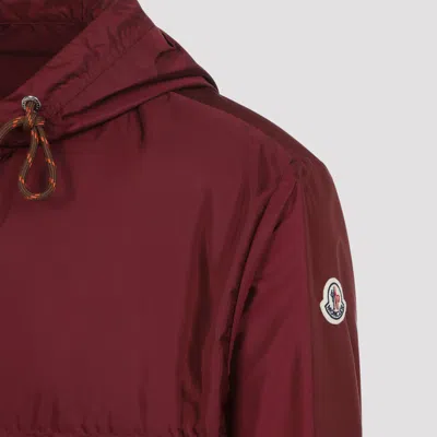 Moncler Hooded Jacket With Adjustable Hood For Men In Burgundy