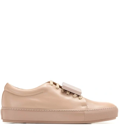 Shop Acne Studios Adriana Turnup Leather Sneakers In Dusty Piek