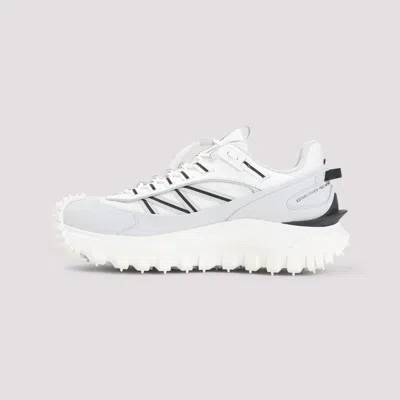Moncler Light Grey Real Leather Trailgrip Gtx Low Top Sneakers In Gray