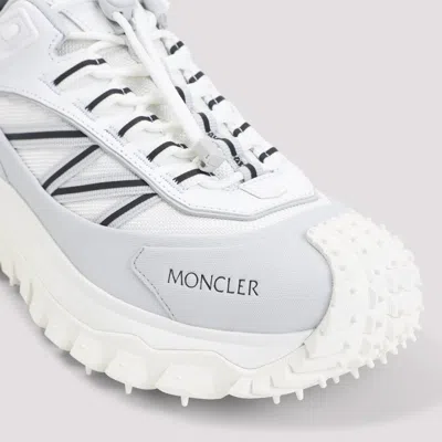Moncler Light Grey Real Leather Trailgrip Gtx Low Top Sneakers In Gray