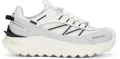 Moncler Light Grey Real Leather Trailgrip Gtx Low Top Sneakers In Gray
