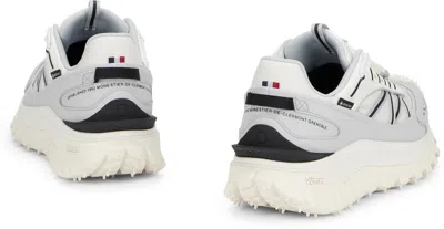 Moncler Light Grey Real Leather Trailgrip Gtx Low Top Sneakers In Gray