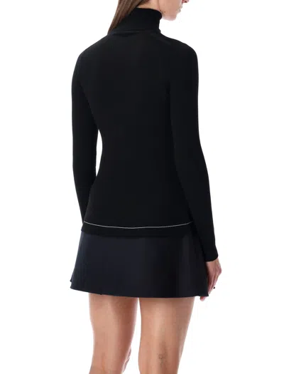 Moncler Fitted Turtleneck Knitwear Long Sleeves In Black