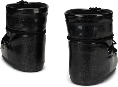 Moon Boot Mini Glitter Low Icon Boot In Black