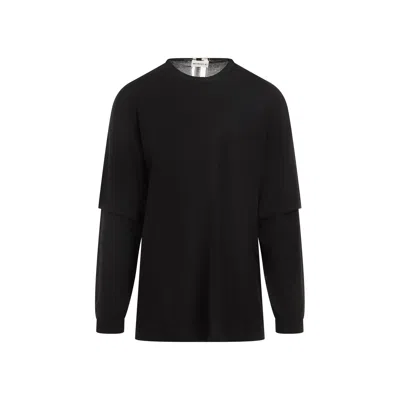 Mordecai Double Layer Pullover Sweater For Men In Black
