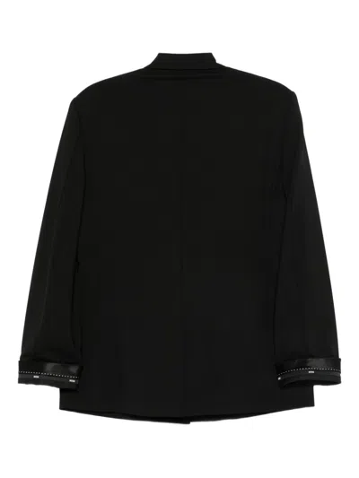 Msgm Button-front Long Sleeve Jacket With Cuff Details And Pockets In Black