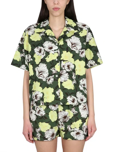 Msgm Floral Print Collared Button-up Shirt In Multi