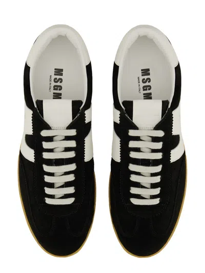 Msgm Retro Suede Sneakers For Men In Black