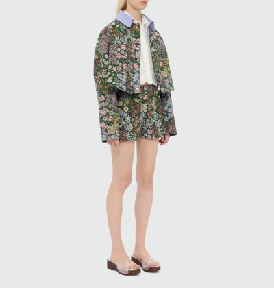 Msgm Delicate Eyelet Cropped Shirt With Scalloped Hemline In White