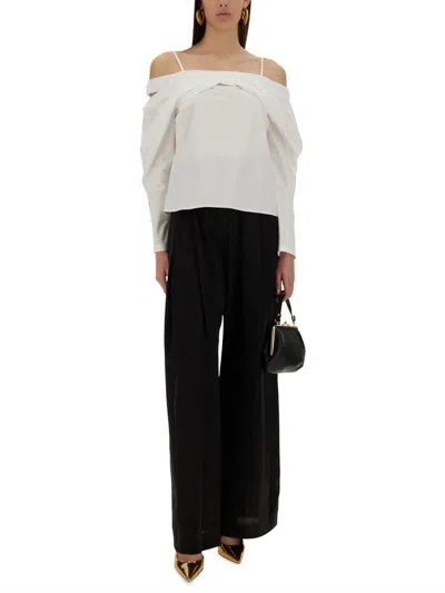 Nina Ricci Strap Detail Off-shoulder Shirt In White