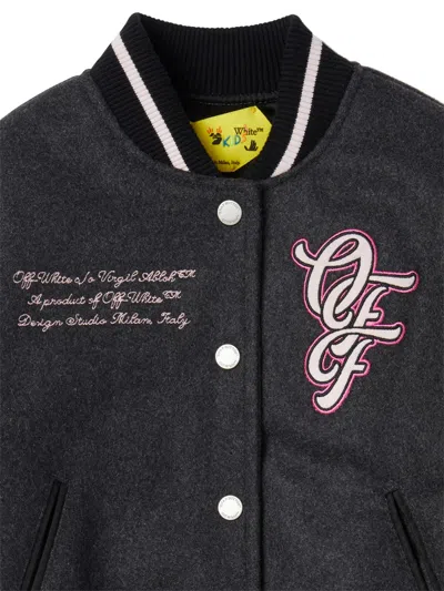 Off-white Mini Patch Varsity Jacket In Black