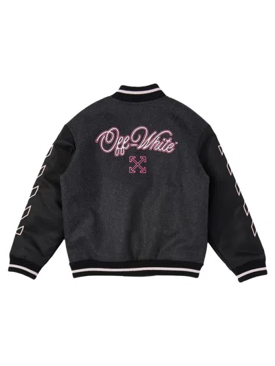 Off-white Mini Patch Varsity Jacket In Black