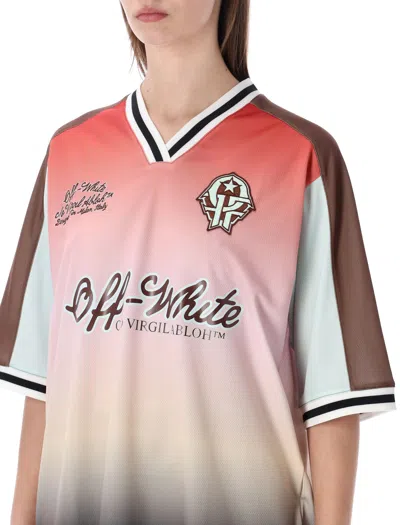 Off-white Soccer Raglan T-shirt Gradient Graphic In Multi