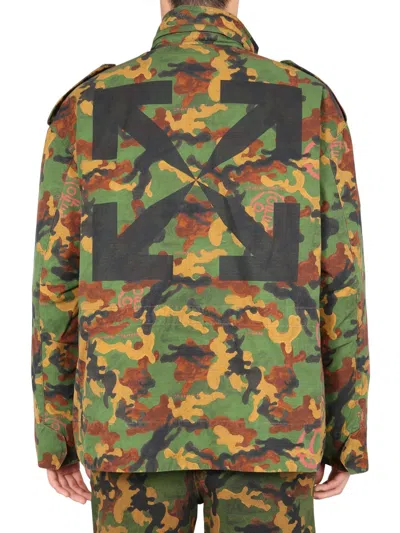 Off-white Padded Jacket In Green