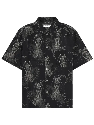 Our Legacy Mens Death Paisley Print Graphic-print Short-sleeve Cotton And Linen Shirt In Multi