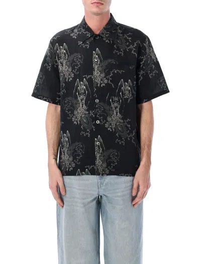 Our Legacy Mens Death Paisley Print Graphic-print Short-sleeve Cotton And Linen Shirt In Multi
