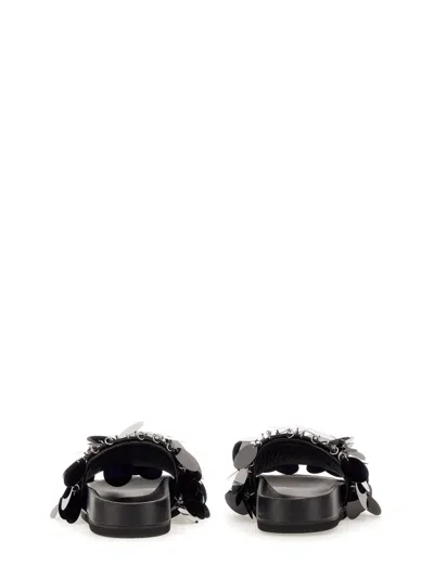 Rabanne Embellished Flat Sole Open Toe Sandal In Black