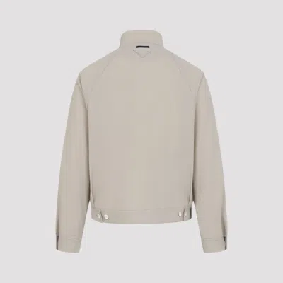 Prada Structured Jacket High Collar Button Cuffs In Neutral