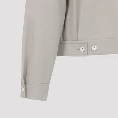 Prada Structured Jacket High Collar Button Cuffs In Neutral