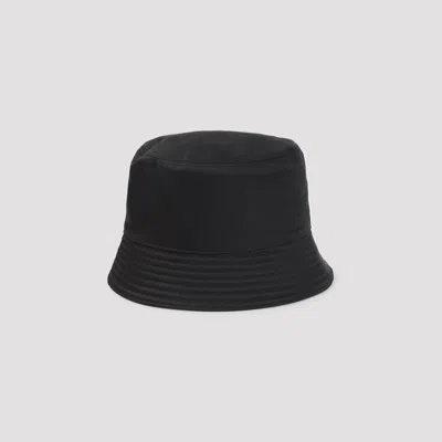 Prada Triangle Logo Drawstring Bucket Hat In Black
