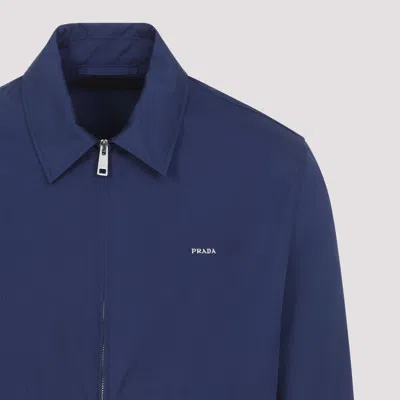Prada Polyester Jacket 48 In Blue