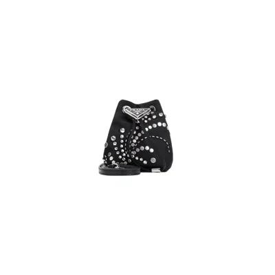 Prada Black Polyamide Bucket Bag In Black