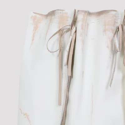 Prada White Leather Skirt In White
