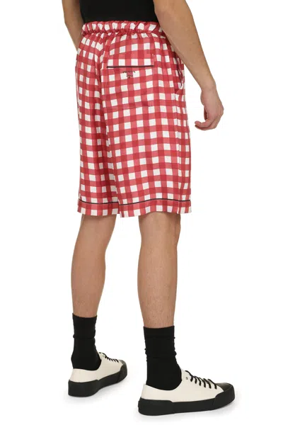 Prada Printed Silk Mini Shorts For Men In Multi