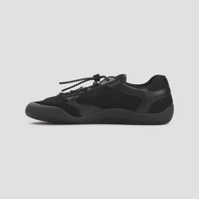 Prada Speedrock Leather And Mesh Fabric Sneakers Shoes In Black