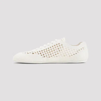 Prada Collapse Crochet Knit Low-top Sneakers In Neutral