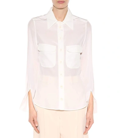 Shop Chloé Silk Shirt In White