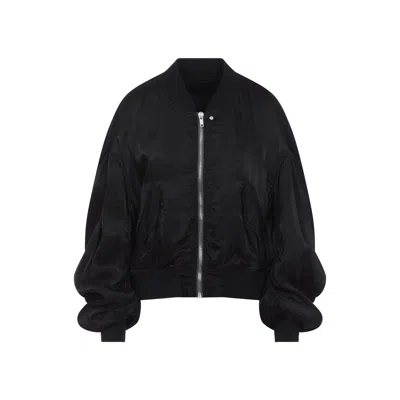 Rick Owens Secchia Oversized Flight Jacket In Black
