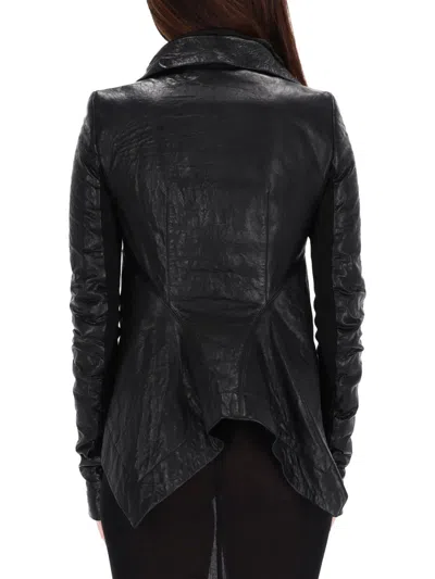 Rick Owens Temple Naska Biker Jacket Asymmetric Front In Black