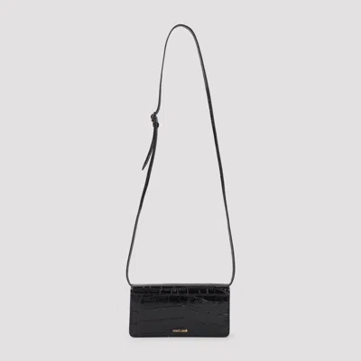 Roberto Cavalli Black Leather Roar Mini Bag
