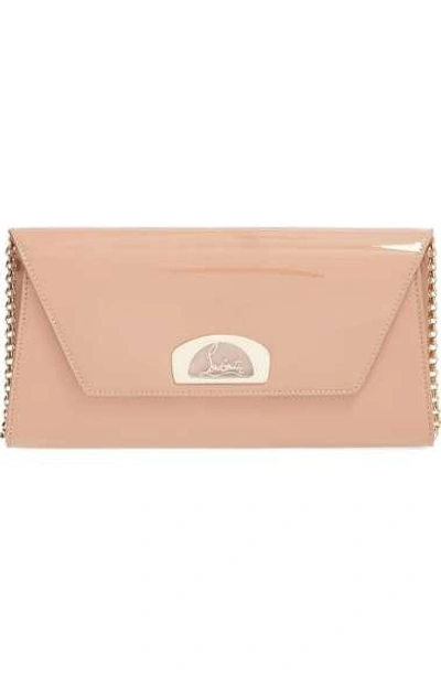 Shop Christian Louboutin 'vero Dodat' Patent Clutch - Beige In Nude