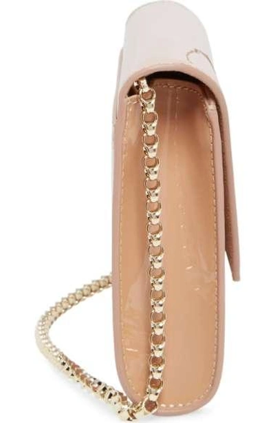 Shop Christian Louboutin 'vero Dodat' Patent Clutch - Beige In Nude