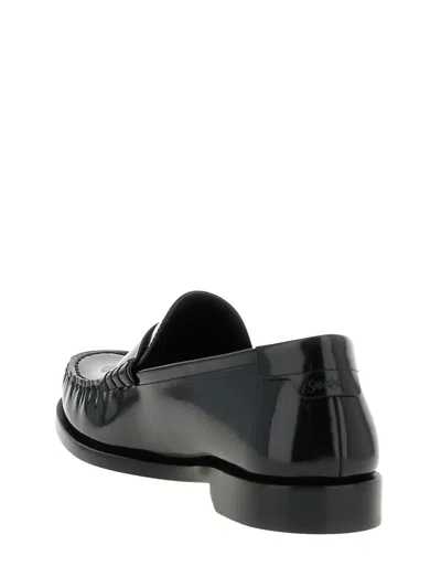 Saint Laurent Le Loafer Loafers In Polished Wrinkled Leather In Black