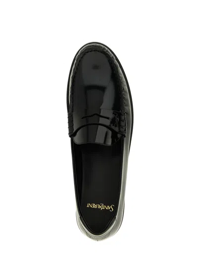 Saint Laurent Le Loafer Loafers In Polished Wrinkled Leather In Black