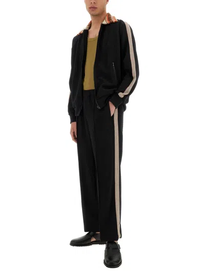 Sasquatchfabrix Black Striped Detail Lightweight Jacket In Green