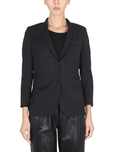 Saulina Angelica Button-fastening Blazer In Black