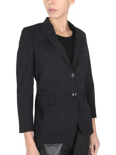 Saulina Angelica Button-fastening Blazer In Black