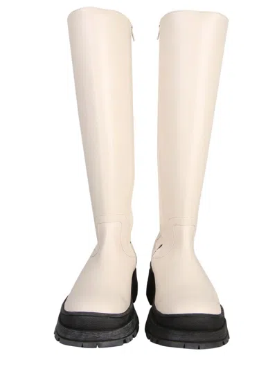 Staud Oversized Bow Tall Boots In Neutral