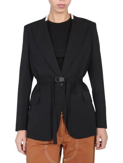 Stella Mccartney Single-breasted Belted Blazer In Black