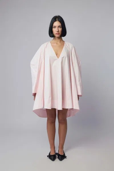 Jacquemus Paysan Oversized Cotton-blend Mini Dress In Pink