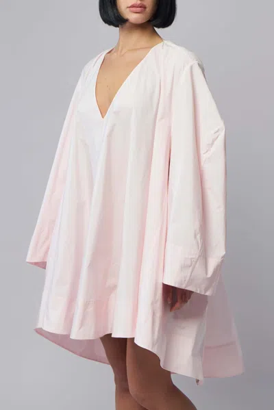 Jacquemus Paysan Oversized Cotton-blend Mini Dress In Pink